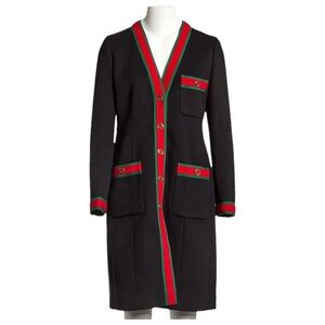 Gucci Black Jacket with Red and Green Accents